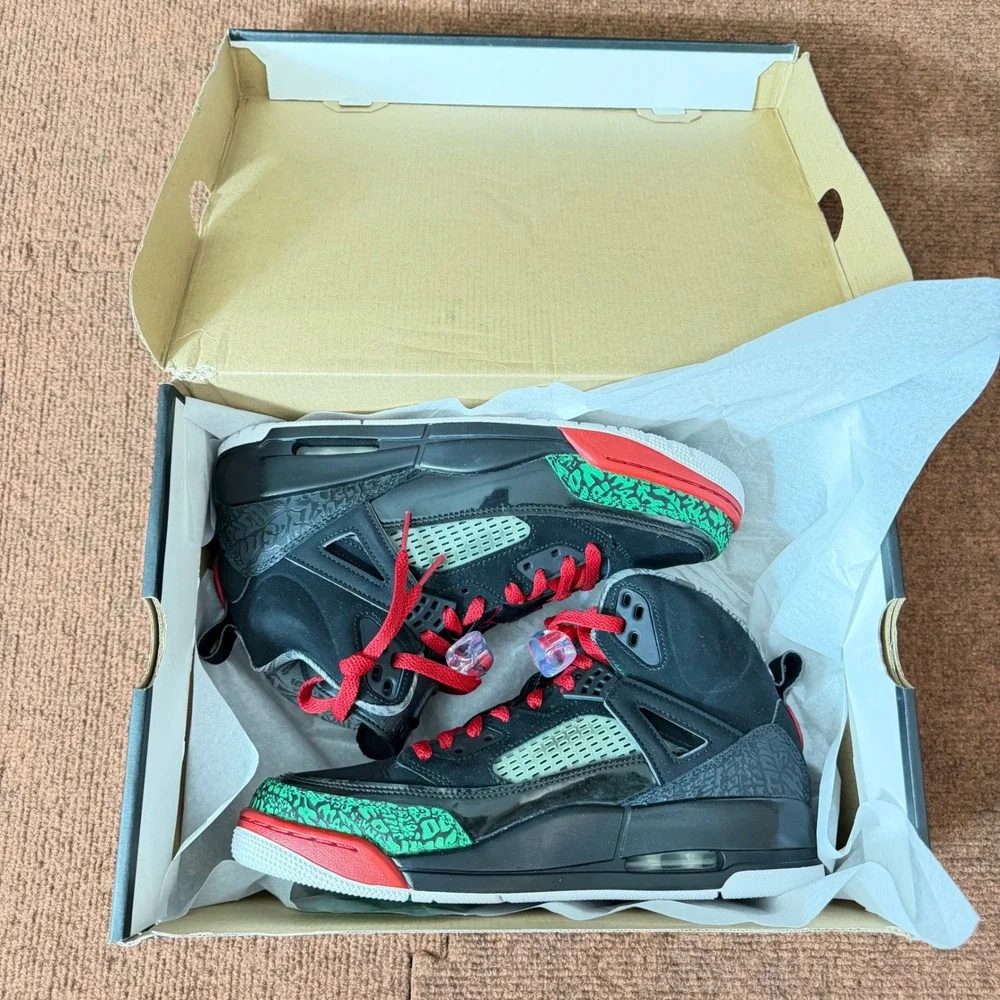 Jordan‎ Spizike Black Varsity Red Green Elephant Print 315371-026 Mens Size 9.5